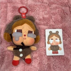 Cute Brown and Red Plush Keychain